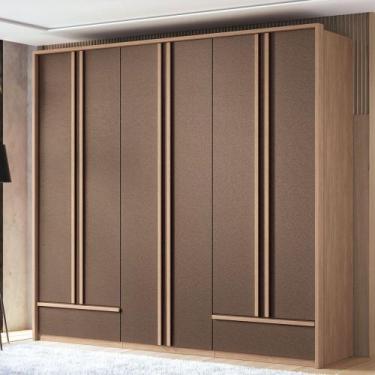 Imagem de Guarda-Roupa Casal Nassau 6 Portas 5 Gavetas Wood/Terracota - Pnr Móve