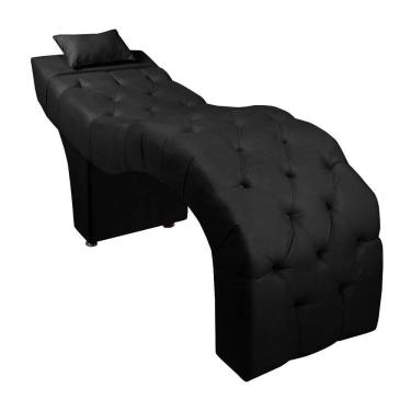 Imagem de Maca Estofada Para Clínica De Estética Facial Com Capitonê Andressa Veludo Star Confort Preto