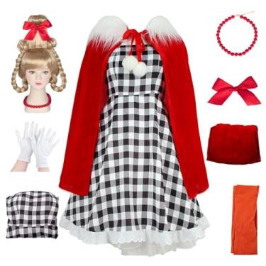 Imagem de stepsin Cindy Loo Costume Kids Girls Christmas Costume Cindy Dress Cape Wig Halloween Cosplay Costume Accessories