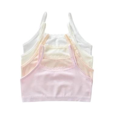 Imagem de Sutiã De Treinamento Sem Fio De Algodão Para Meninas, Pacote Com 4 Peç