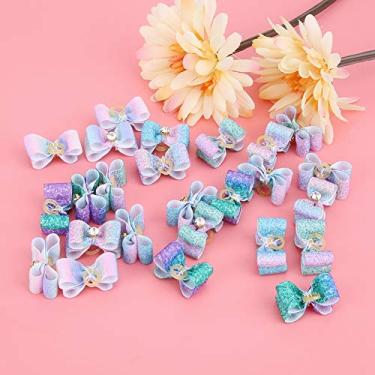 Imagem de Yctze Laços de Cabelo Com Rampa Gradiente para Animais de Estimação, 25 Unidades, para Gatos e Cães Pequenos e Médios - Acessórios Coloridos para o Halloween e Estilo Diário