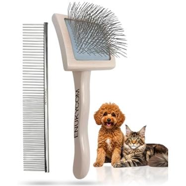 Imagem de Escova para cães para Poodle de brinquedo, rabiscos pequenos e gatos Maine Coon - Melhor escova para cães Cockapoo Cavapoo Maltipoo e Pomeranian - Kit de escova e pente para gatos e pequenos Pirinéus