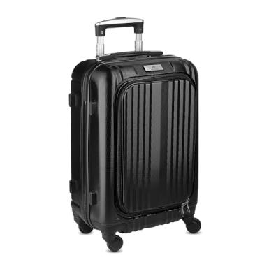 Imagem de Mala de Viagem Pequena em ABS, 4 Rodas 360 Graus, com Compartimento para Notebook 13", Cadeado com Senha, Interior em Nylon 210D, Bolso Frontal, Alça de Mão Lateral e Superior (Kit 2)