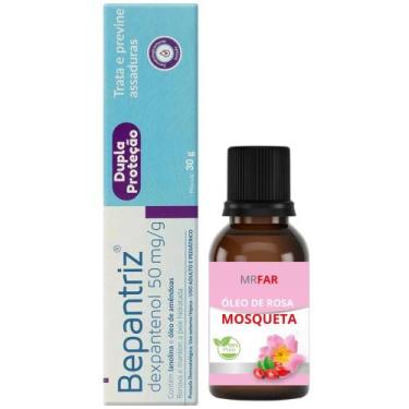 Imagem de Óleo de rosa mosqueta 30ml clareia pele Bepantriz Dexpantenol 30g - Mr