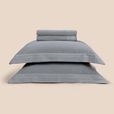 Imagem de Jogo de Cama Queen 4 Peças Altenburg Haus Elementar Cinza Boho