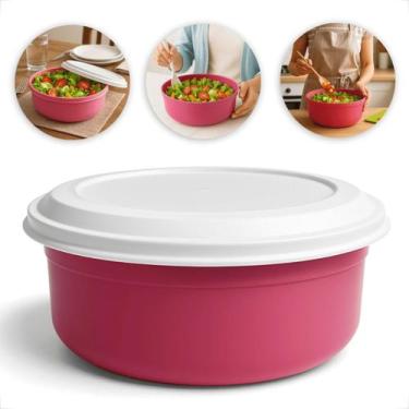 Imagem de Kit 3 Potes Saladeira Redonda 28x10cm Geladeira Organizador Alimentos 