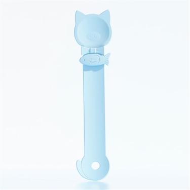 Imagem de Alimentador de apertar em forma de gato com design de peixe, dispensador de pasta de ração para animais de estimação, fácil de usar e limpar, ótimo custo-benefício, 1 pacote