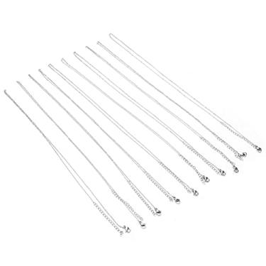 Imagem de Zhjvihx 10 Peças por Pacote Colar de Corrente de Aço Inoxidável Durável Colares Masculinos Femininos Decoração Presente Masculino Artesanato Faça você Mesmo