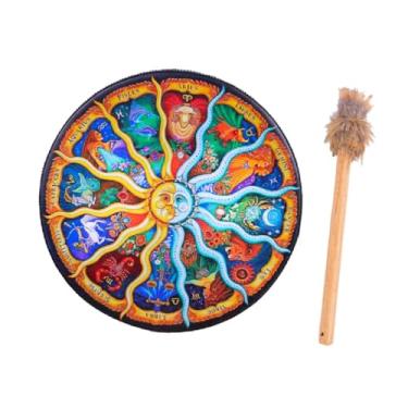 Imagem de Yunhgft Tambor Xamânico, Um Instrumento Musical Portátil E Criativo, Ideal para Festas E Amantes Da Música. Decoração Perfeita para Entusiastas Da Música, Doze Constelações