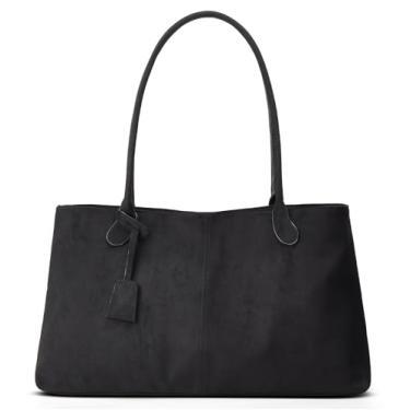 Imagem de Bolsas Hobo de camurça despojadas femininas modernas bolsas transversais crescentes bolsa de ombro axilas bolsa de ombro viagem faculdade trabalho bolsa de mão 2025, Preto, One Size, J-m-25jprb08