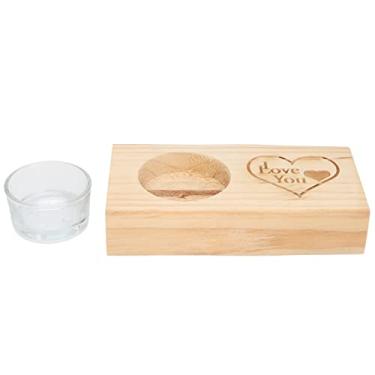 Imagem de Proposta de casamento castiçal simples elegante castiçal de madeira decoração sala de jantar para banquete de férias