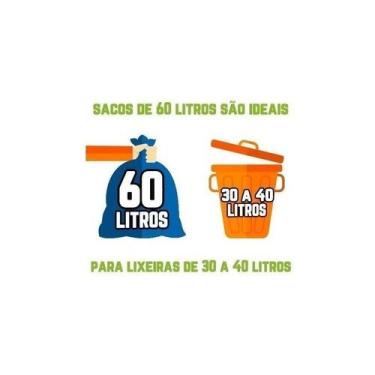 Imagem de Kit 100 Un Saco De Lixo 60 Litros Azul Super Reforçado - Higipack