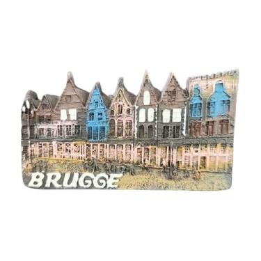 Imagem de Ímã de geladeira Brugge Bélgica Resina 3D Colorida Landmark - yiweisai