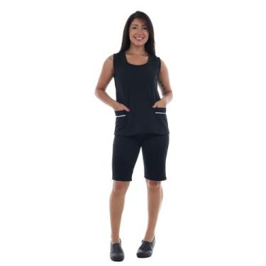 Imagem de Conjunto de Bermuda e Regata em Helanca Maleável Elástico Confortável 