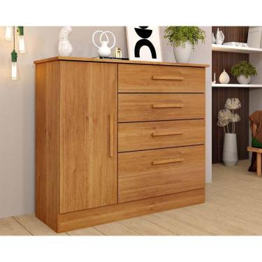 Imagem de Cômoda Casal Chicago C/ 1 Porta E 4 Gavetas Cinamomo - Tcil Móveis