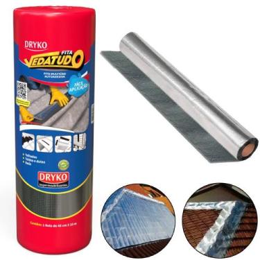 Imagem de Fita manta asfáltica auto adesiva aluminizada multiuso 45 cm x 10 m - 