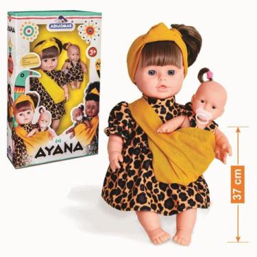 Imagem de Boneca ayana mãe e filha brinquedo menina criança pequena adijomar - A