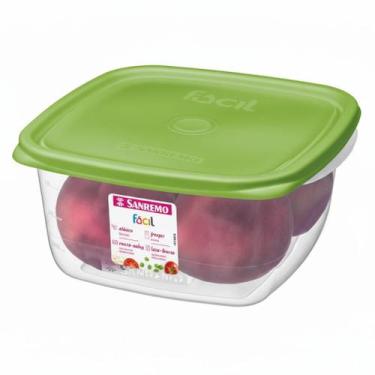 Imagem de Pote Plástico Quadrado Com Tampa Hermético 1,9l Armazenamento Organiza