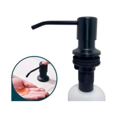Imagem de Dispenser de detergente preto bancada 500ml inox fosco black - FLVX HI