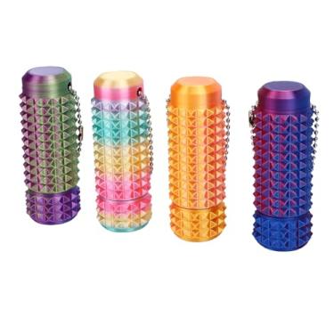 Imagem de ZJchao 3d Impresso Espetado Chaveiro Brinquedo Sensorial Duro Espetado Alívio do Estresse Girando Ferramenta para Adultos Adolescentes Multicolorido 4 Pçs (multicolorido)