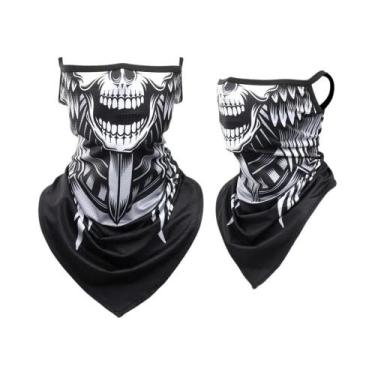 Imagem de Bandana Triangular 3D Crânio Unissex - Para Ciclismo, Caminhada, Pesca