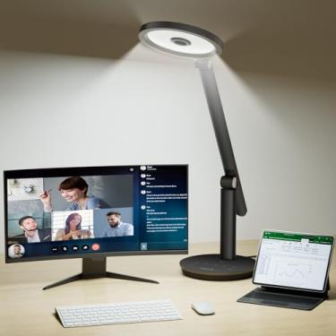 Imagem de Honeywell Luminária de mesa H6 Sunturalux, luz de mesa LED para cuidados com os olhos, luminária de mesa regulável de 800LM com temporizador, luz de leitura alta com controle de toque, lâmpada LED