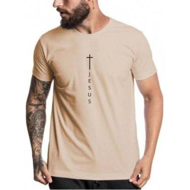 Imagem de Camiseta Masculina Jesus Cristo Cruz Evangélica Algodão Confortavel es