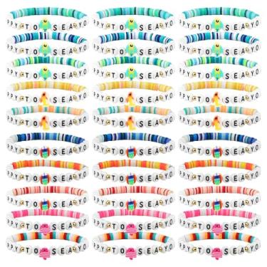 Imagem de Conjunto de pulseiras coloridas da amizade, lindas pulseiras de surfista de praia de verão, pulseiras elásticas ajustáveis feitas à mão, One Size, Plástico, Sem Pedra Preciosa