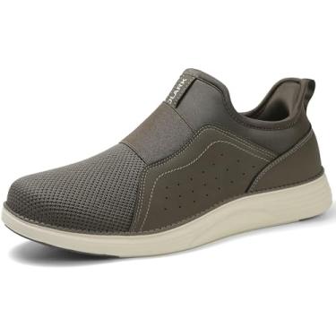 Imagem de YOLARK Tênis social masculino casual, moderno, leve, respirável, sem cadarço, academia, tênis, atlético, Verde - 06, 43