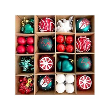Imagem de predolo Conjunto de 64 Bolas de Natal para Decoração, Enfeites, Lembrancinhas, Artesanato, Centros de Mesa DIY, Decoração Natalina Brilhante para Pendurar em, Estilo B