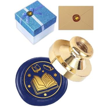 Imagem de 1 conjunto de cabeças de carimbo de latão com selo de cera, carimbo de cera de vedação, tom dourado, cabeças de latão removíveis para envelopes, convite de festa, embrulho de presente para cartão de