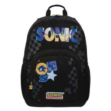 Imagem de Mochila Escolar de Costas Sonic Always Running Meninos - Pacific, Pret
