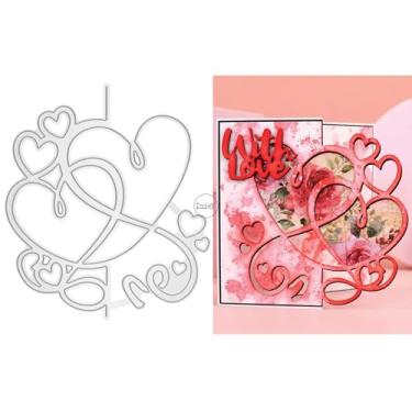 Imagem de DzIxY Matrizes de corte de metal de renda de coração vazado para kit de fabricação de cartões, conjunto de recortes de papel, estêncil, suprimentos, modelos de máquina