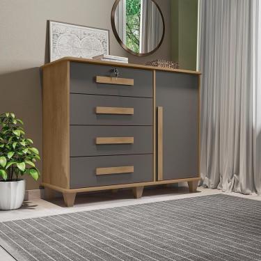 Imagem de Cômoda Com 4 Gavetas Lyons Cinamomo Grafite