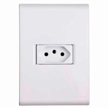 Imagem de Tomada 3p 10a Tramontina - Conjunto Linha Liz - Placa Branca - Modular - Parafusos Inclusos