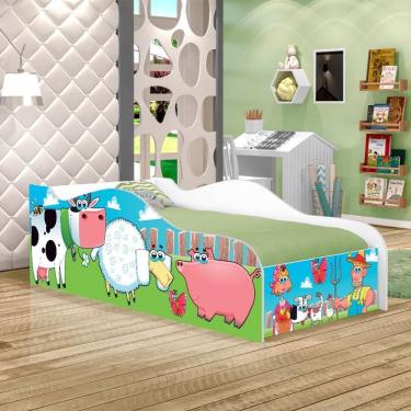 Imagem de Mini Cama Fun Fazendinha E Vaquinha Infantil Com Colchão