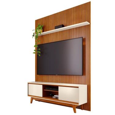 Imagem de Painel E Bancada Tv 65 Polegadas 245x179 Cm Milo Madetec Cinamomo Off White