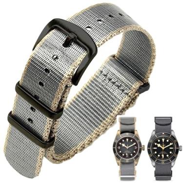 Imagem de Aoeiwv Pulseira de relógio de nylon balístico militar de 20 mm, 22 mm, com fivela pesada, macia, durável, impermeável, pulseira de reposição de nylon premium para homens e mulheres