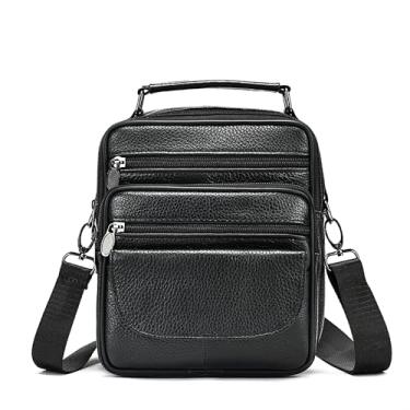 Imagem de Celle Bolsa de ombro masculina de couro, bolsa mensageiro universal para smartphone, coldre transversal para celular, bolsa tiracolo à prova d'água, bolsa tiracolo, bolsa lateral, mochila para o dia