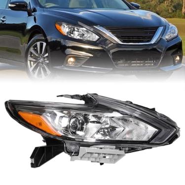 Imagem de Zhaoyang Conjunto de farol de halogênio compatível com Nissan Altima Chrome Shell 2016 2017 2018 substituição de farol de lente transparente sem lâmpadas (lado direito do passageiro)