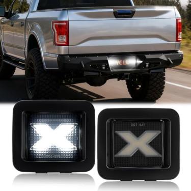 Imagem de YCLL Luzes de LED para placa de carro adequadas para Ford F150 2015-2023 F-150 Raptor 2015 Up (patente pendente), LED de para-choque traseiro Superbright X-Style, lente fumê