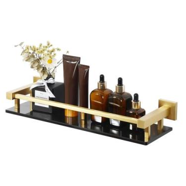 Imagem de Prateleira de vidro de banheiro Alise, vidro temperado dourado de 40 c