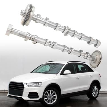 Imagem de PEMICEM Eixo de cames de admissão e escape do motor compatível com Audi A4 A3 A5 A6 Q3 Q5 TT Volkswagen Passat Jetta Beetl CC Eos GTI Substituição para 06H109021K 06H109022BB 06H109021G Eixo de cames