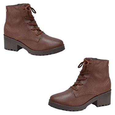 Imagem de Bota Feminina Bottero Coturno Tratorado Salto Bloco 349101 - Marrom - 37