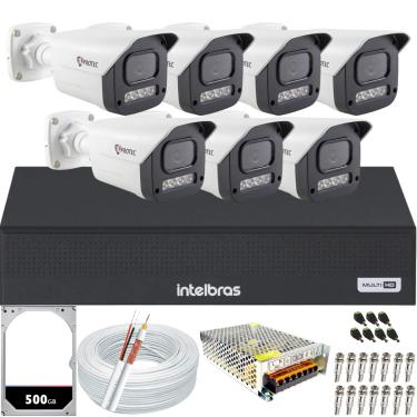 Imagem de Kit 7 Câmeras Full Color C/Áudio Dvr Intelbras 8 canais 500GB
