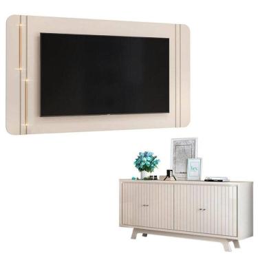 Imagem de Painel Para Tv Suspenso Ariana E Aparador Buffet Mercuri Off White – Dj Móveis