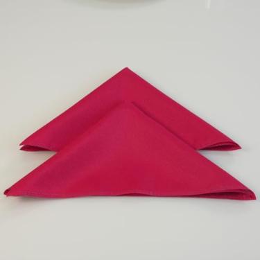 Imagem de Kit 100 Guardanapos Oxford, 35x35cm, Tecido Poliéster, Liso Basic, para Mesa Posta, Refeições e Eventos (Vermelho)