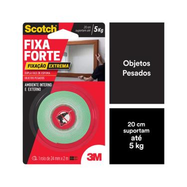 Imagem de Fita Adesiva Dupla Face Scotch 3M com Espuma Uso Externo 24mmx2m