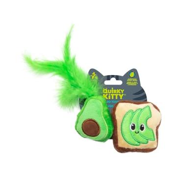 Imagem de Quirky Kitty Brinquedo de pelúcia para gatos de abacate Toast Catnip, pacote com 2 | Brinquedos de pelúcia macios para brincadeiras interativas | Erva de gato sem pesticidas para diversão segura e