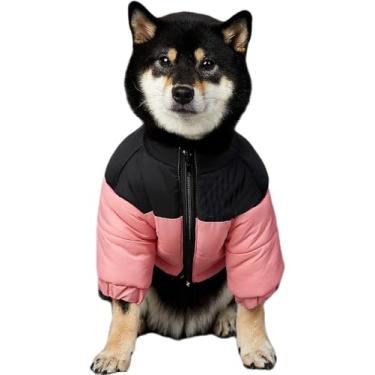 Imagem de Casaco quente de inverno para cães pequenos e médios gatos - Casaco grosso corta-vento roupas de inverno para clima frio dia de neve (rosa, 3GG (Peito: 73 cm / Sugestão: 12,7-21 kg))